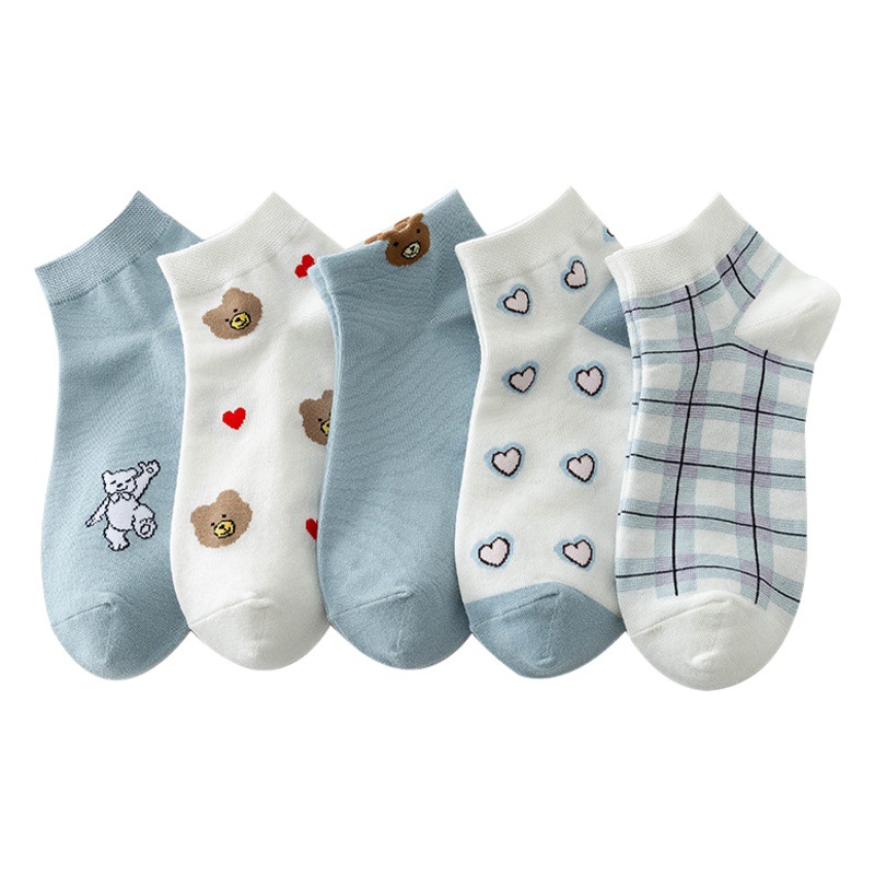 Oso calcetines deportes de las mujeres ins calcetines blancos de moda color sólido otoño mediados de la pantorrilla de dibujos animados todo fósforo rojo neto calcetines de moda delgada