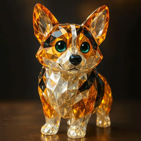 GFクロスボーダー独立ステーション新品クリスタルアニマルスカルプチャーズ結晶動物アクリルプリントフラット|undefined