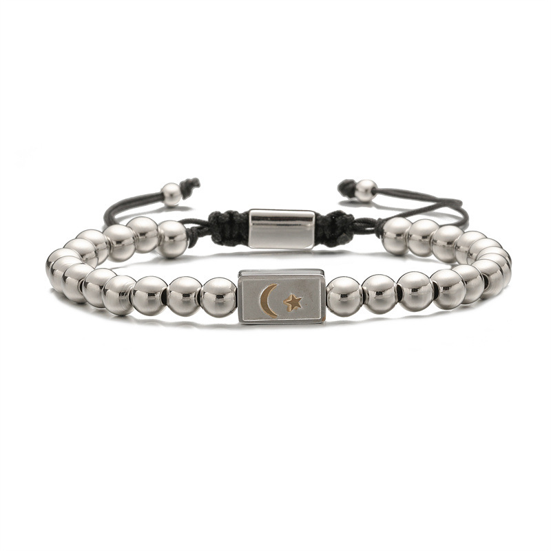 Transfronterizo Amazon Star Moon Cube Pulsera Diseño tejido a mano Pulsera de hombre europeo y americano Spot al por mayor