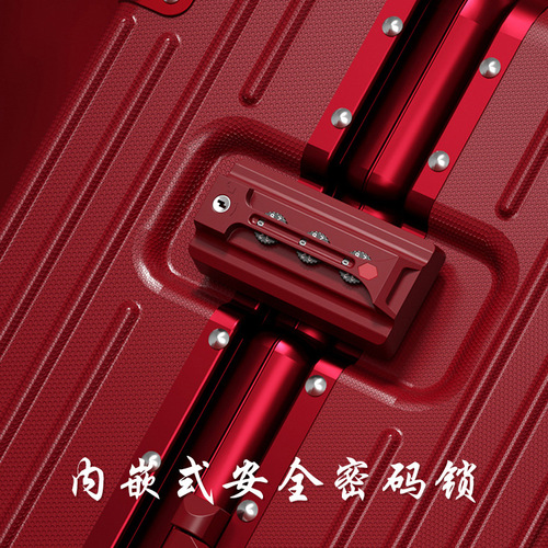 Wedding Luggage Honeymoon Suitcase Red Box Wheeled Suitcase Women's Leather Box Wedding Password Bridesmaid Dowry Box Pair