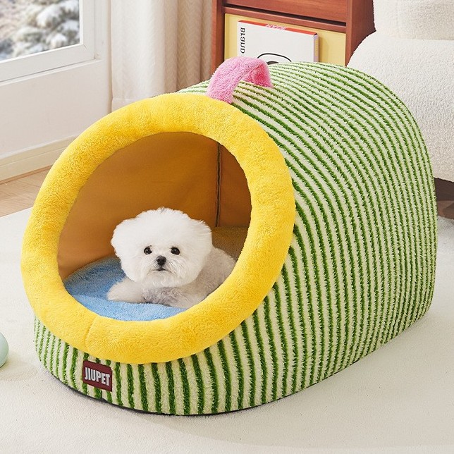 狗窝冬天加厚保暖封闭式安全感小型犬比熊睡觉的房子四季通用