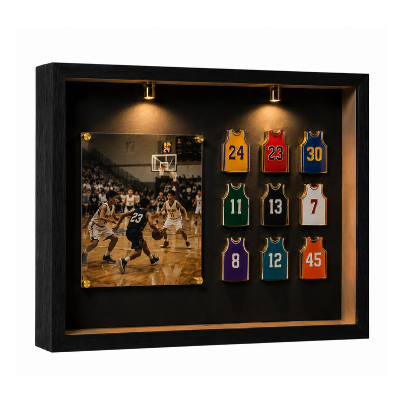 Football and Basketball Sports Star Badges Mini Museum Silhouette Box Refrigerator Magnet Metal Plaque Magnetic Absorption Photo Frame Football and Basketball Sports Star Badges Mini Museum Silhouette Box Refrigerator Magnet Metal Plaque Magnetic Absorption Photo Frame