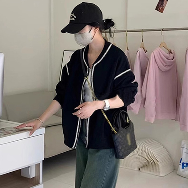 小香风外套女士春秋2025新款高级感显瘦韩系穿搭慵懒风棒球服上衣|undefined