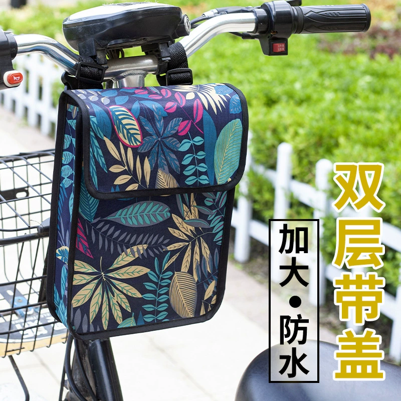 Сумка на руль электромобиля, передняя подвесная сумка для аккумулятора, утолщенная стерео водонепроницаемая сумка для хранения мобильного телефона с ключом от велосипеда