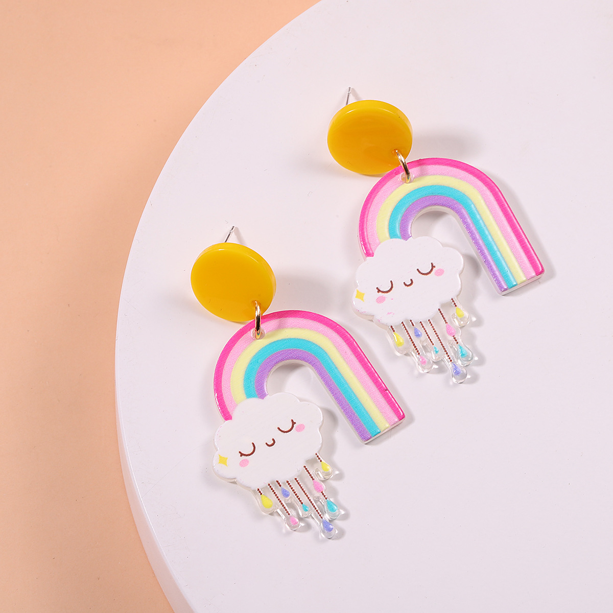 Acrylic Material Cartoon Style Clouds Arylic No Inlaid Earrings