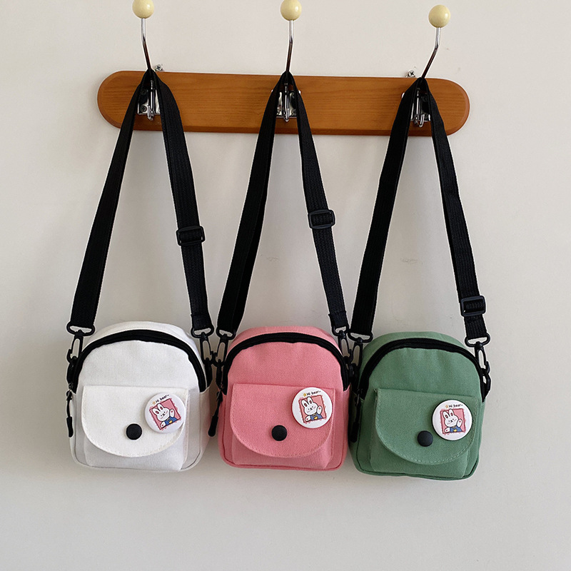 2024春季新款小包包女禮品帆布包休閒小挎包純色手機包學生單肩包