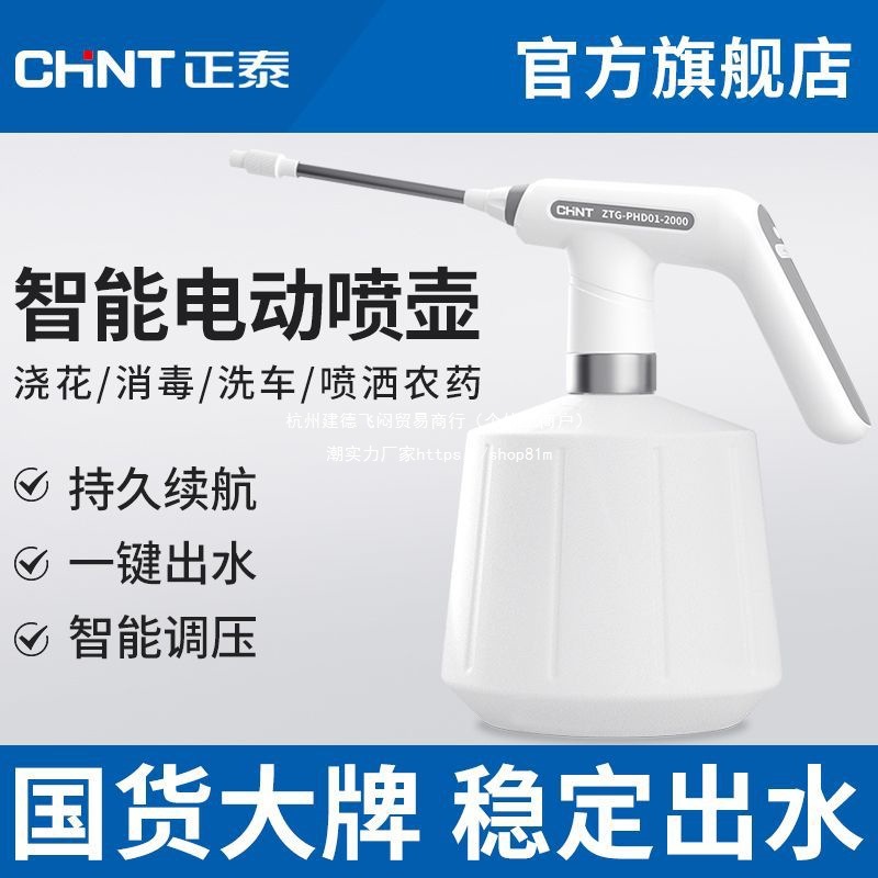 正泰电动喷壶充电式全自动喷水壶浇水浇花喷壶器高压力消毒喷雾器