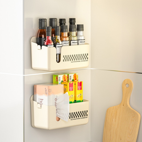 Multi-purpose transparent storage box for onion, ginger and garlic kitchen storage rack bathroom bathroom wall-mounted storage artifact without punching