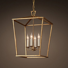 跨境专供美式乡村复古做旧铁艺吊灯客厅餐厅民宿酒店灯具超亮