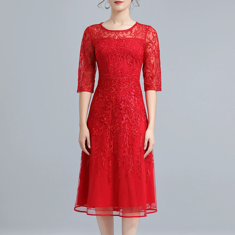 Поколение свадьбы Счастливая Мать-в-законе мать-в-законе платье осень среднего возраста платье Плюс Размер Мода партии платье женские взрывы