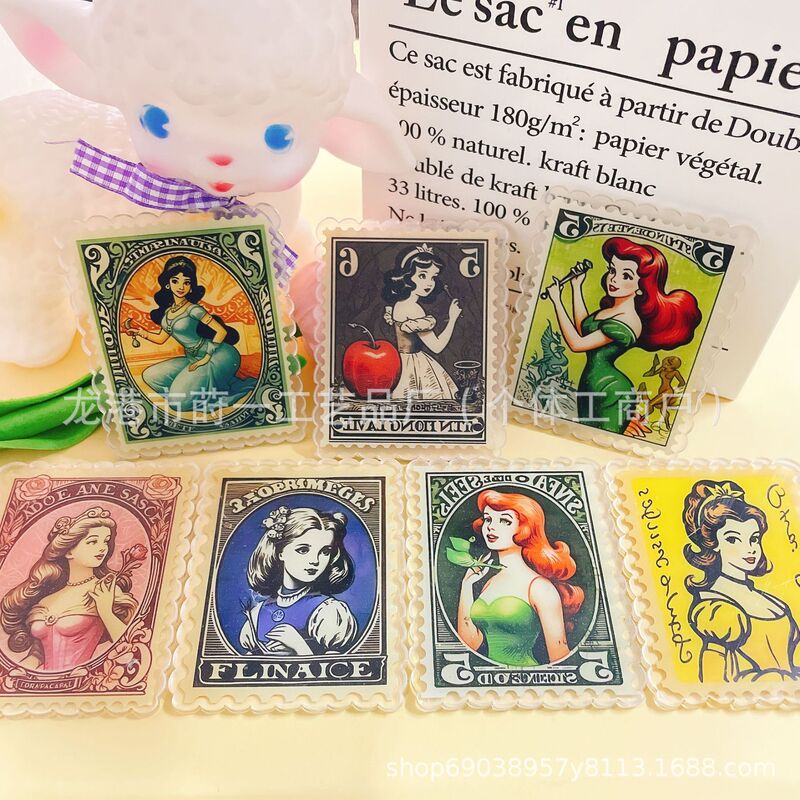 Cross-Border Popular New Product Acrylic Sheet Handmade DIY Patch Wholesale Anime Storyboard Stamp Princess News Card