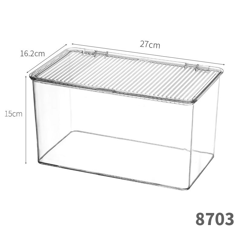 収納ボックスPET透明アクリル長方形蓋付き化粧品ステーションスナックキッチン雑物収納ボックス|undefined