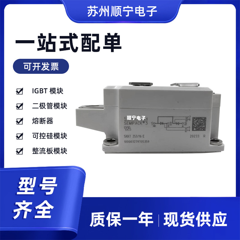 SKKT253-16E 可控硅模块 全新原装 型号齐全 量大优惠 现货速发