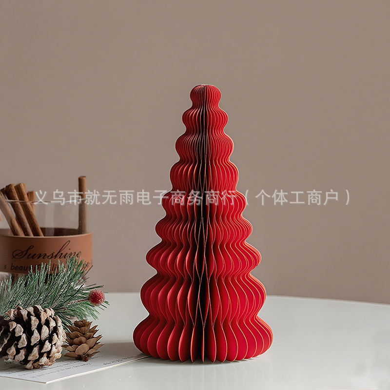 圣诞节装饰圣诞树摆件迷你圣诞树2025新款圣诞折纸装饰场景小道具|undefined