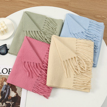 新款仿羊绒小格子围巾女秋冬季2025韩版百搭保暖学生纯色高级感