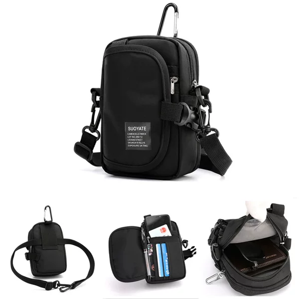 Men's Mini Shoulder Bag Waterproof Oxford Cloth Crossbody Bag Multifunctional Summer Mobile Phone Bag Men's Hanging Bag Leisure Sports