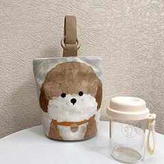 オフィスワーカーのポータブルハンドバッグ、キャンバスバケットバッグ、かわいいバケツ型ハンドランチバッグ、ママのお出かけハンドバッグ