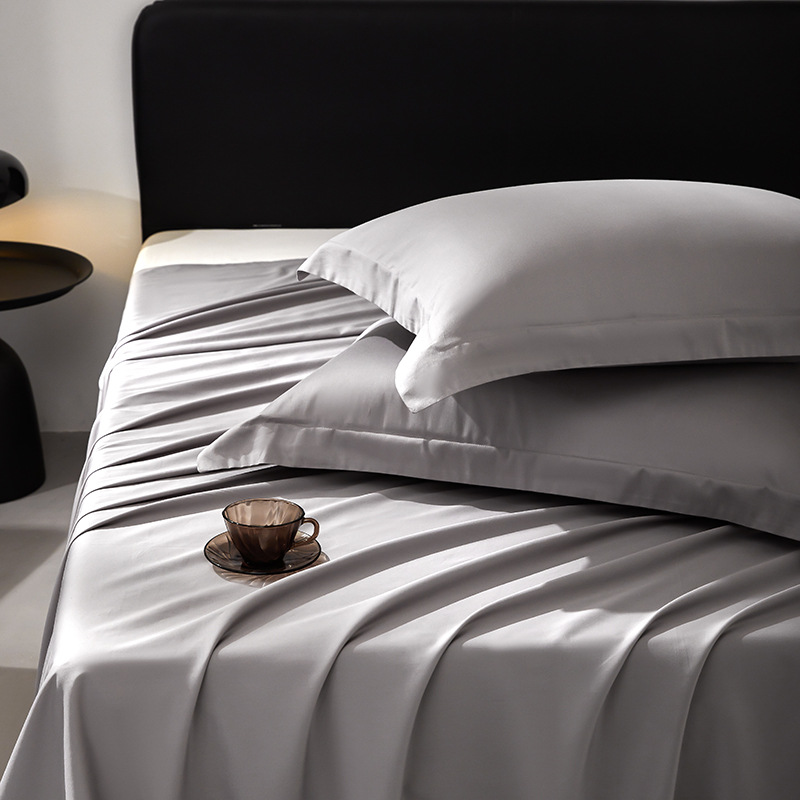 2024 lujo ligero 100 sábanas de algodón largo de algodón satin hotel hogar puede dormir desnudo sábanas de color sólido sábanas de Monet