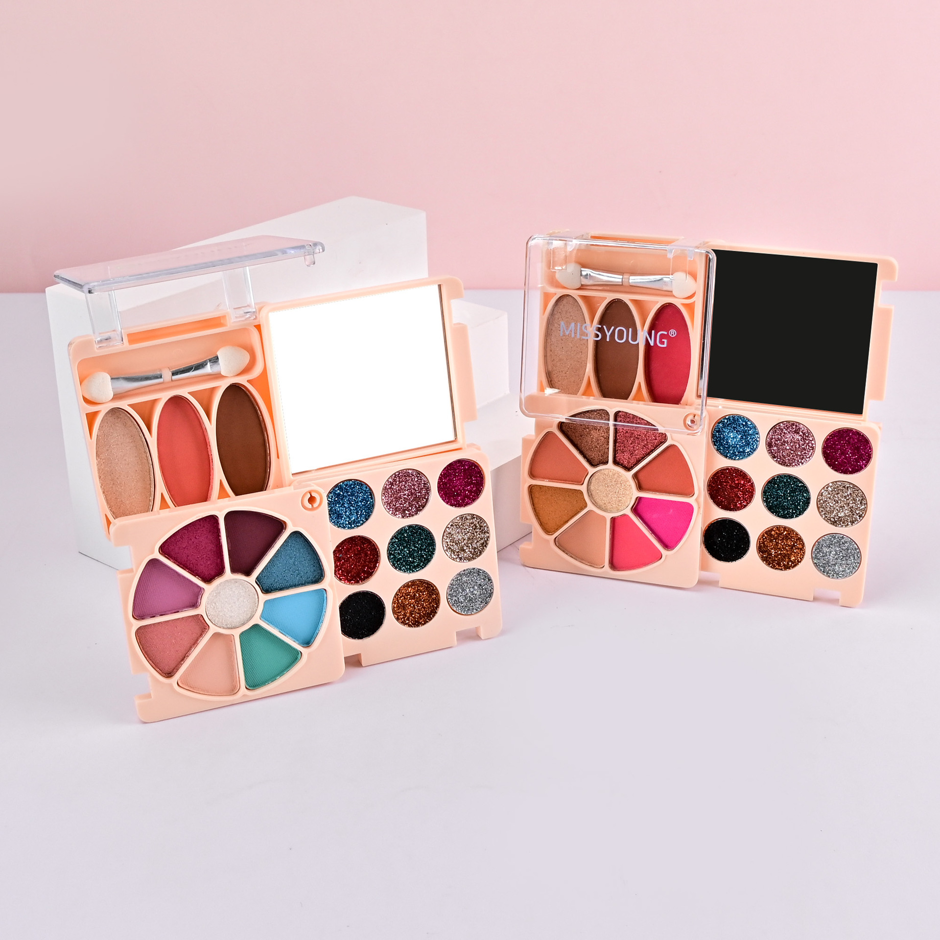 MISS YOUNG's new 21-color eyeshadow palette set, cross-border makeup gift set of Eyeshadow, Blush and glitter undefined