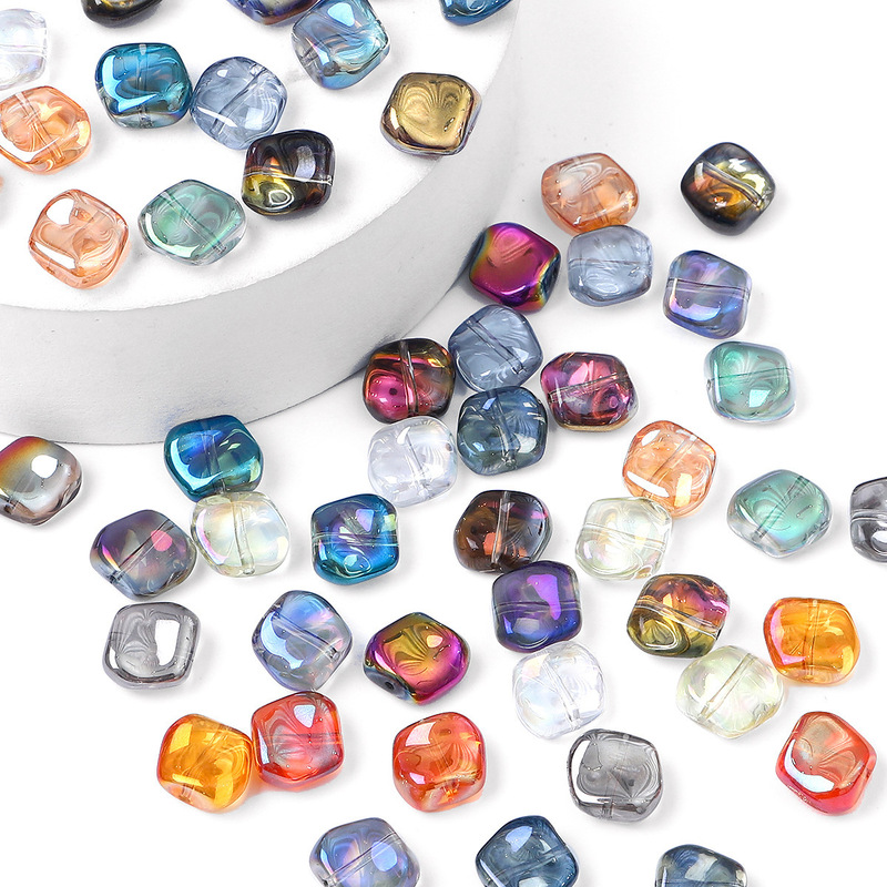 20 Glass Plated Rhombus Crystal Beads Loose Beads Handmade DIY Necklace Bracelet Ear Jewelry Accessories Manufacturer Wholesale