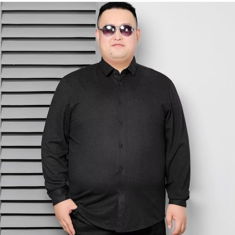 150kg Extra Large Size Men's Non-Iron Business Long Sleeve Shirt, Extra Large and Versatile Solid Color Shirt Amazon 150kg Extra Large Size Men's Non-Iron Business Long Sleeve Shirt, Extra Large and Versatile Solid Color Shirt Amazon