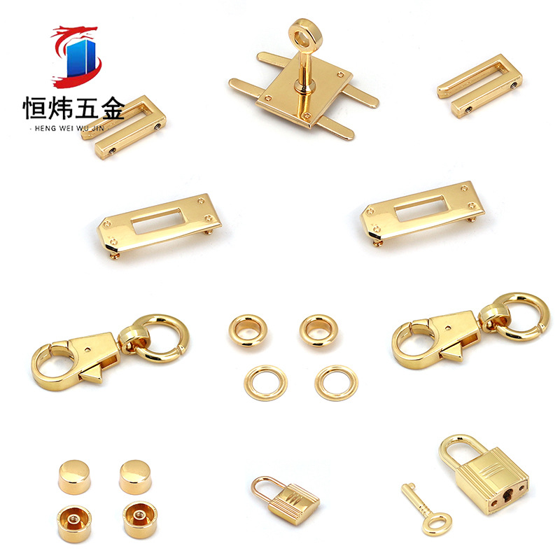 Kelly hardware Bag parts Lock catch Shoulder strap Corn deduction a complete set Handbags hardware Hanging buckle Guangzhou wholesale