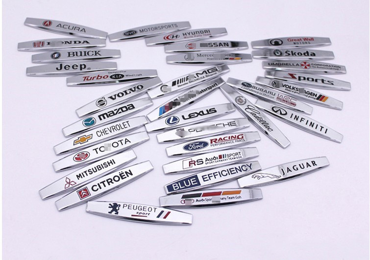 Metal Fender Side Stickers Suitable for Mercedes-Benz, Audi, Volkswagen, Toyota Car Fenders, Car Logo Three-Dimensional Decoration for the Body
