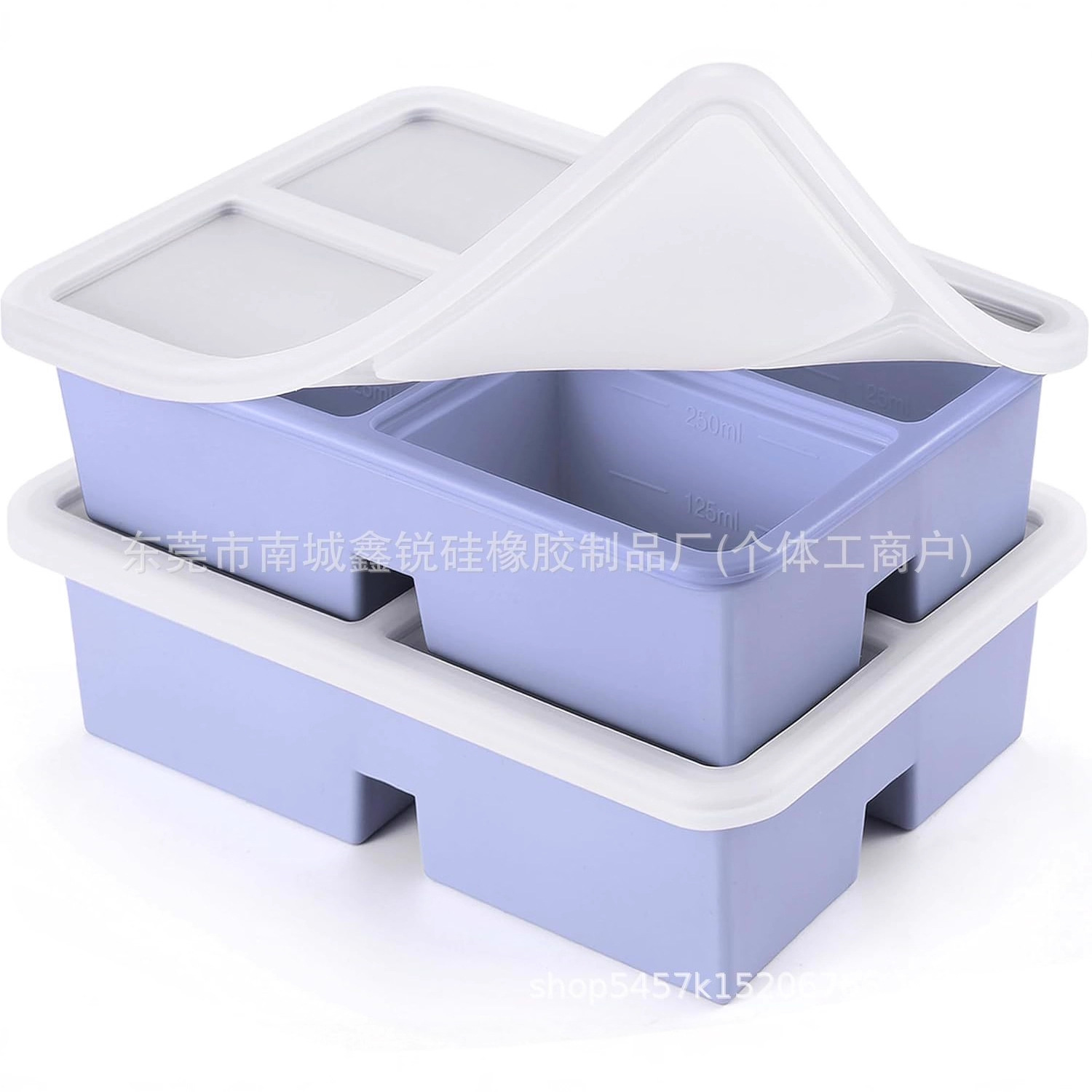 (Cross-border trading), silicone mold for home use, storage box for supplementary food, 4 cells