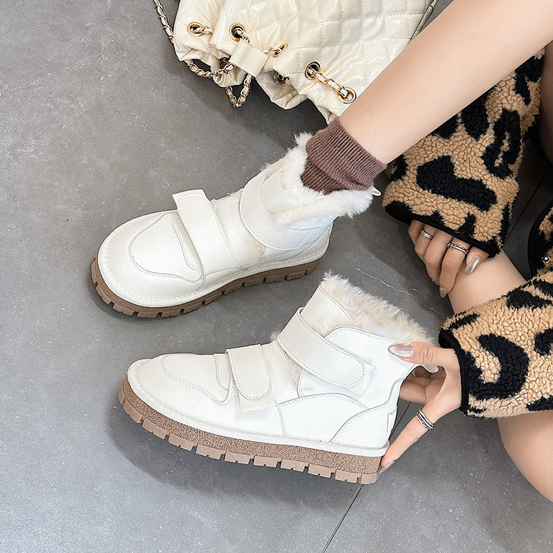 여성용 스노우 부츠 겨울 숏부츠 인기 여성 모델 2022년 신상 겨울 두꺼운 보온 미끄럼 방지 플러스 벨벳 여성용 면화 신발