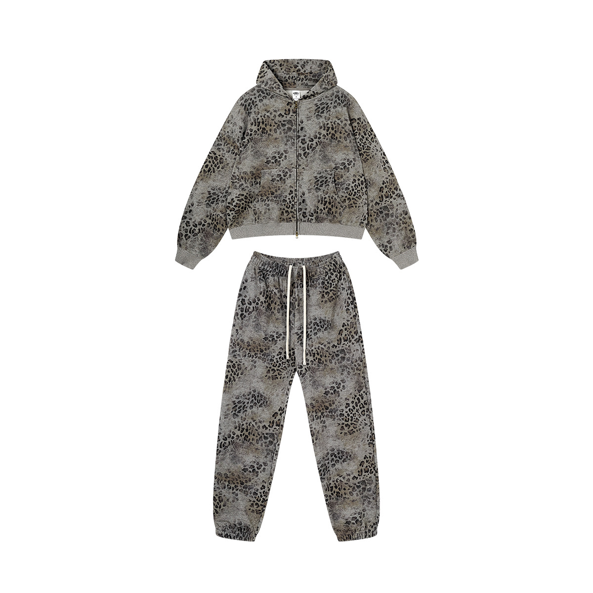 Chain tide nuevo invierno estilo americano marca de moda set leopardo con camisa encapuchada de lana chaqueta pantalones cortos set hombre y mujer
