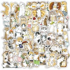 200 Travel Cat Stretching Cute Graffiti Stickers Refrigerator Helmets Skateboard Computer DIY Car Stickers