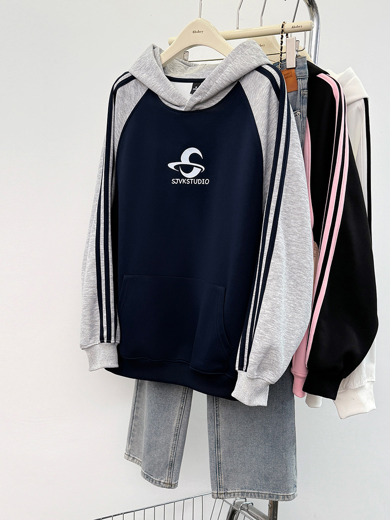 Felpa unisex coppia outfit primavera autunno sottile 2024 felpa con cappuccio stampata larga stile coreano top 100 kg_voghion.com