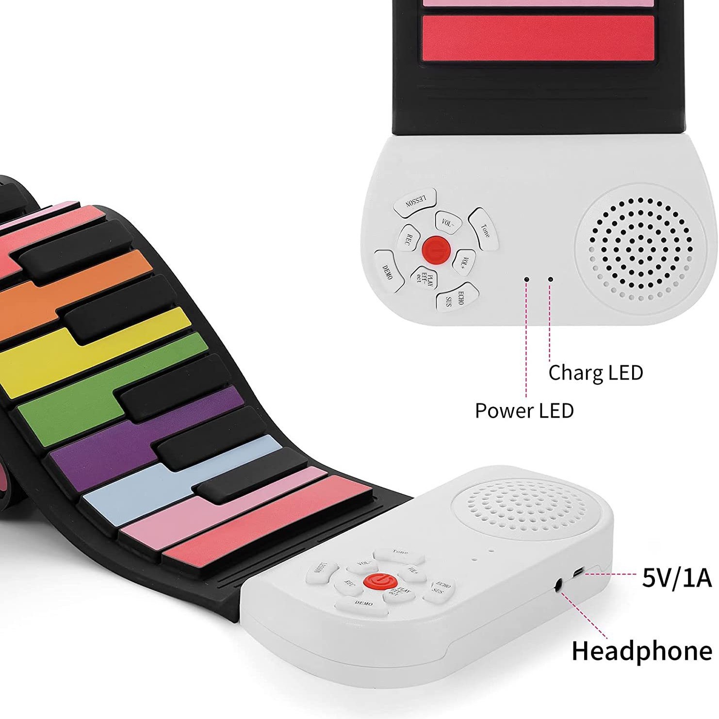 Color piano key+built -in lithium battery