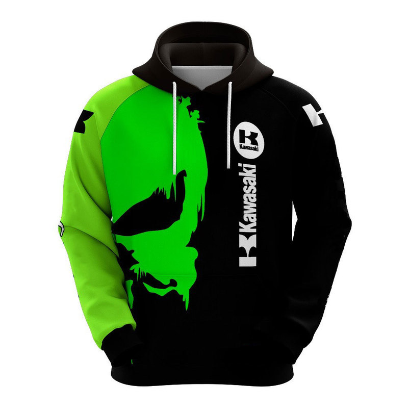 Cross-Border Hot-Selling Spring and Summer Men's 3D Digital Printing Kawasaki Moto Gp Hoodie Men's Street Casual Sports