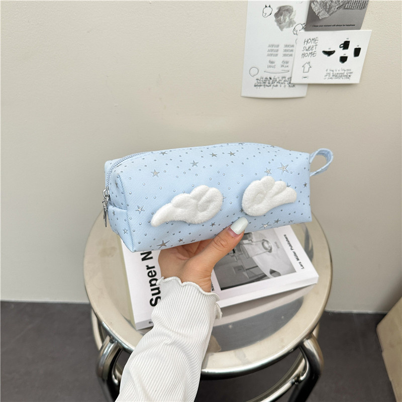 Angel Star bolsas de lápiz de nicho, bolsas de gran capacidad, bolsas de alta calidad, bolsas portátiles de moda, bolsas de almacenamiento ligeras