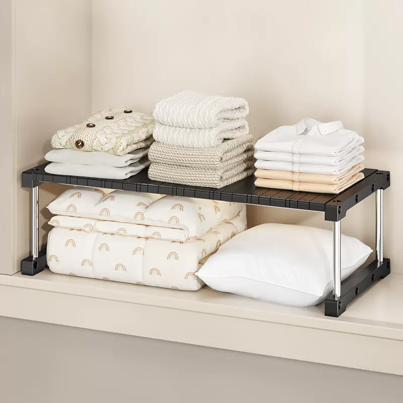 哇噢衣柜分层隔板柜内伸缩置物架衣服橱柜宿舍家用隔层分层架批发