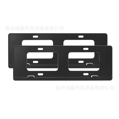License plate holder/license plate holder: Frame Borderless License Plate Protection Frame - 12-borderless-double-holes-matte-black
