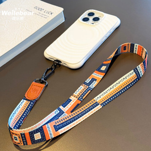 High-End Original Printed Mobile Phone Lanyard, Wide Cloth, Non-Strangling Neck Id Lanyard, Outdoor Satchel Anti-Lost Wrist Rope