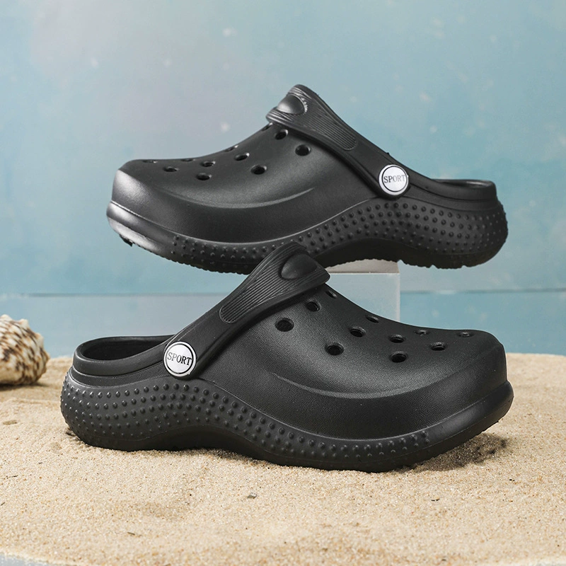 Женские пляжные сандалии Croc, нескользящие, дышащие, с защитой от пролитого молока, летние, для детей, двухслойные, с открытым носком.