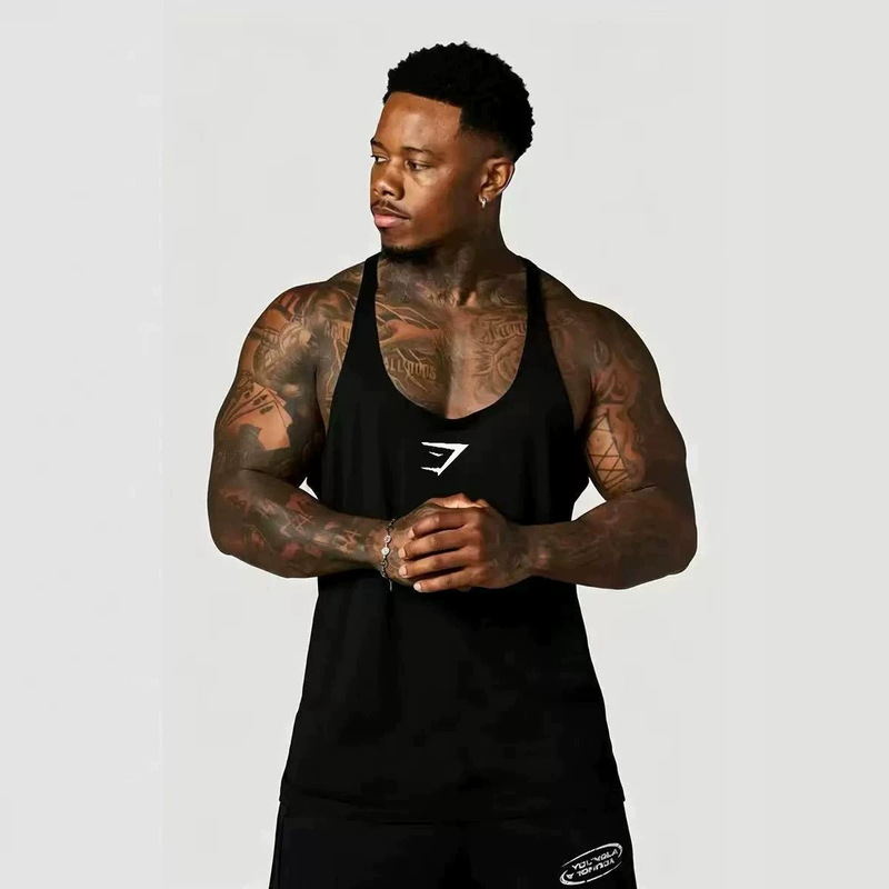 Gym Shark Shark Fitness Vest Muscle Training Cycling Breathable Elastic Sleeveless Tank Top for Men