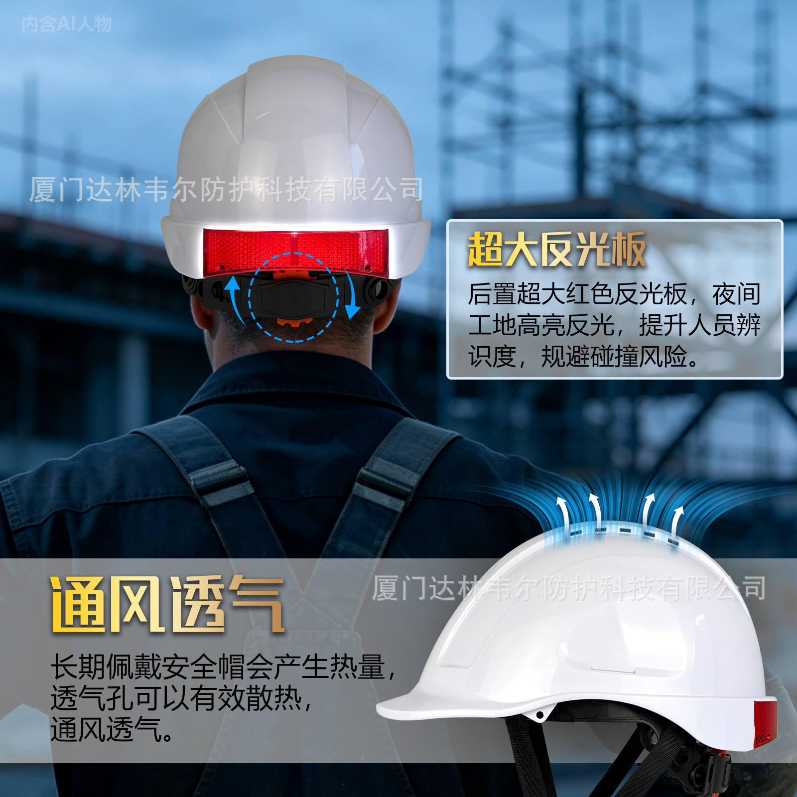 Casco de Seguridad para Construcción de ABS, Anti-impacto, Transpirable image 5