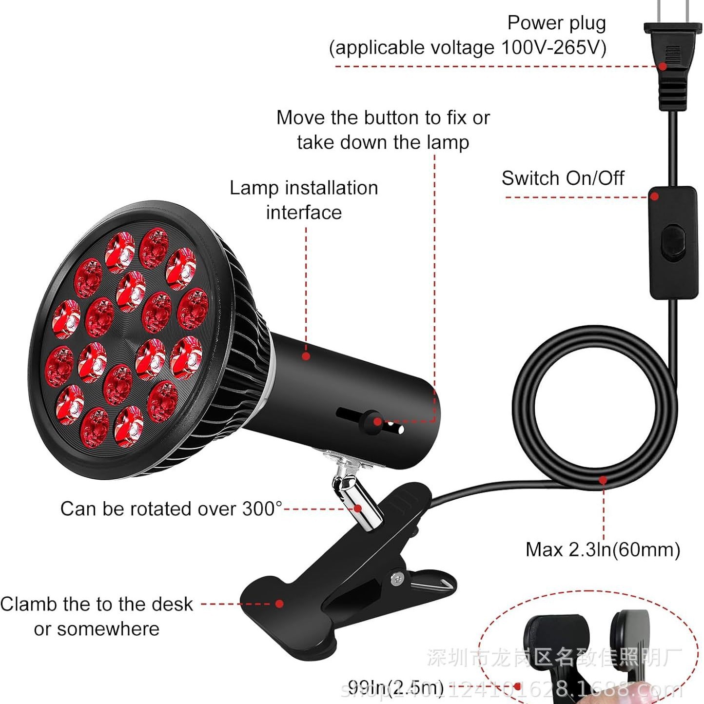 Amazon Venta caliente 54W lámpara de fisioterapia LED lámpara de belleza hogar 660nm + 850nm LED lámpara de la hornada de fisioterapia