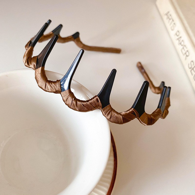 Nuevo producto de lana de color de doble uso, peine para el cabello ondulado, diadema de cara superior de cráneo alto, nueva moda, accesorios para el cabello suave para mujeres