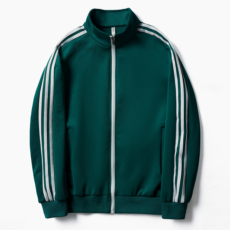 Primavera y otoño transfronterizos chaquetas deportivas parejas americanas de moda casuales de tres barras suéter chaqueta de béisbol de mujer