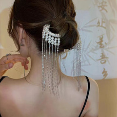 New Pearl Tassel Hair Clip for Women, Simple and Versatile, Back-of-Head Hair Styling Accessory, Niche and High-End Style Hairpin, Wholesale for Women