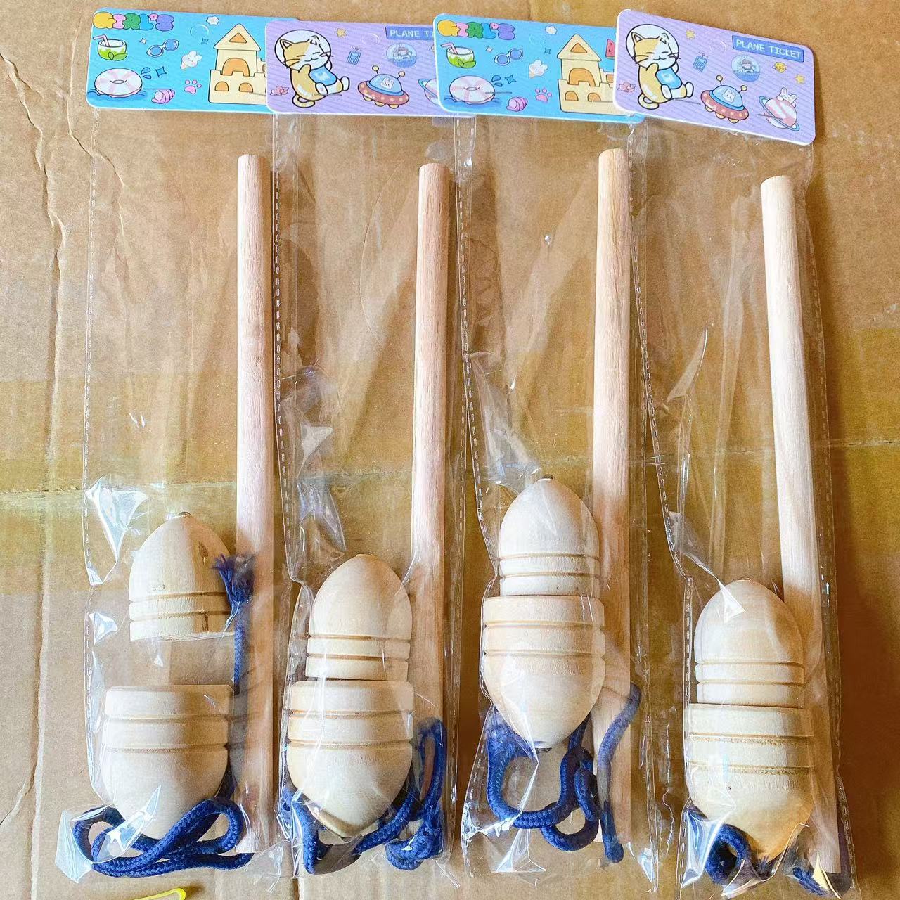 Puzzle de madera para niños 2 bolsas de juguetes giroscópicos varillas alargadas nostálgicas divertidas 2 yuanes tiendas departamentales