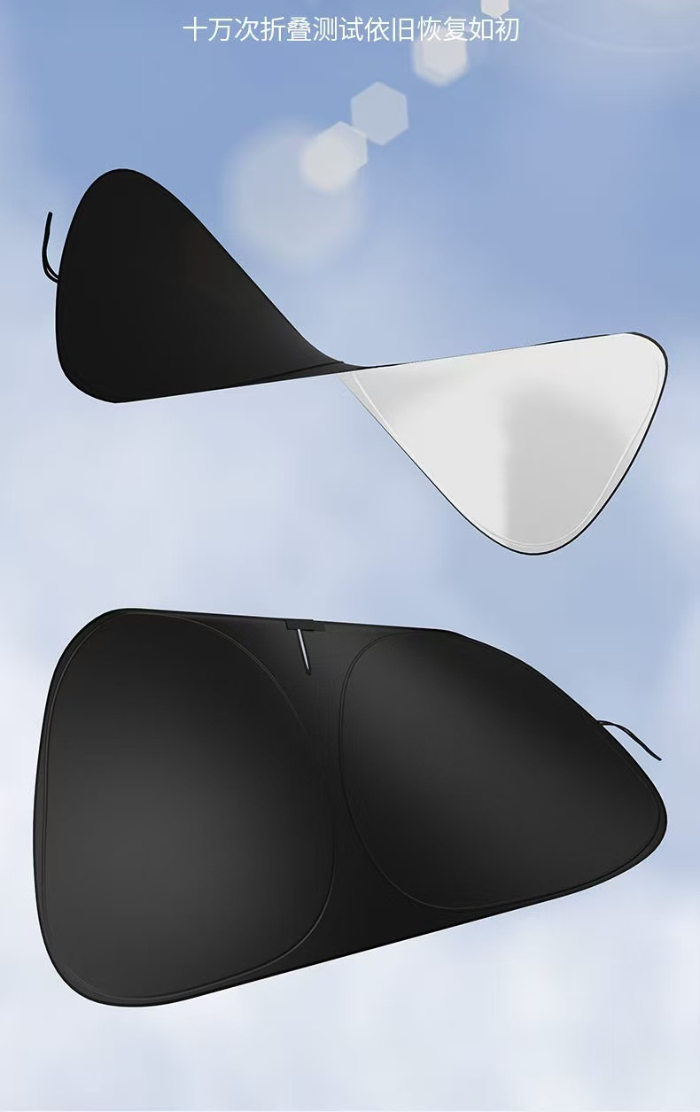 Tesla 21-26 Model 3-Model Y Special 190t Oxford Titanium Silver Sun Protection Foldable Car Sunshade