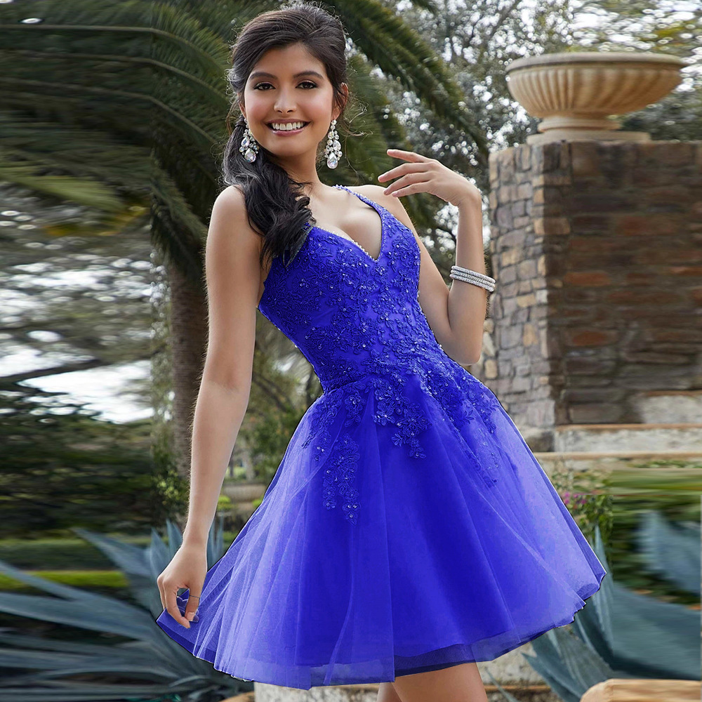 2025 caída de otoño vestido de noche de encaje corto Aliexpress Amazon vestido de fiesta de cumpleaños pequeño