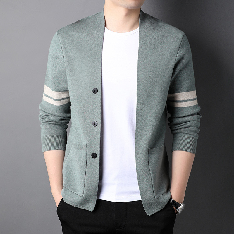 New Men's outer coat cardigan business casual knitted top autumn and winter sweater casual top fashion