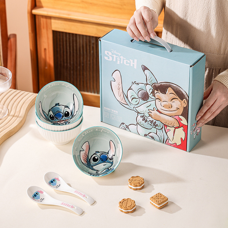 ステッチライスボウル、家庭用セラミックライスボウル、子供用ボウル、見栄えの良い小ボウル、ギフトボックス、カップルボウル、食器、お土産|undefined